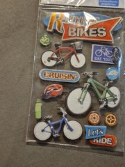 Riding Bikes 3D scrapbook stickers Paper House STDM-0155