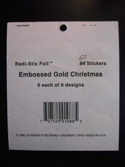 52 VTG Standard Publishing Embossed GOLD FOIL Seal Stickers Christmas Holiday