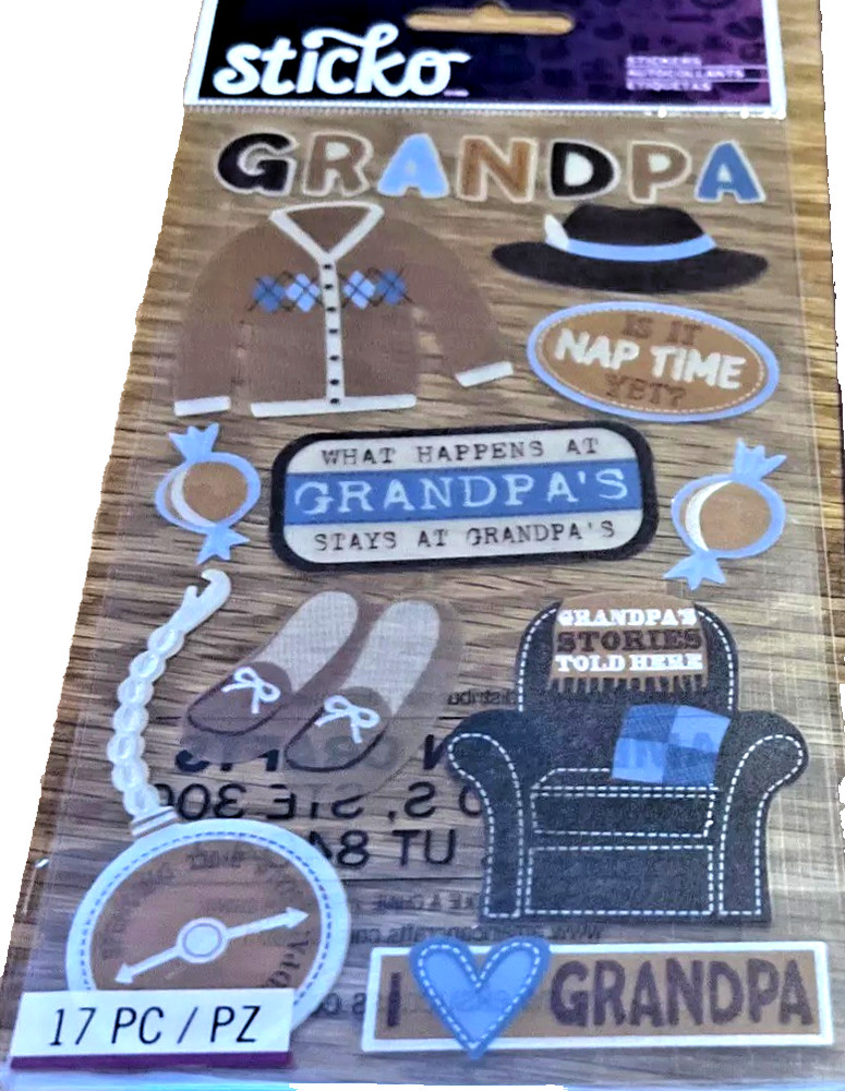Grandpa Stories Slippers Nap Family Hat Grandpa’s House Sticko Stickers