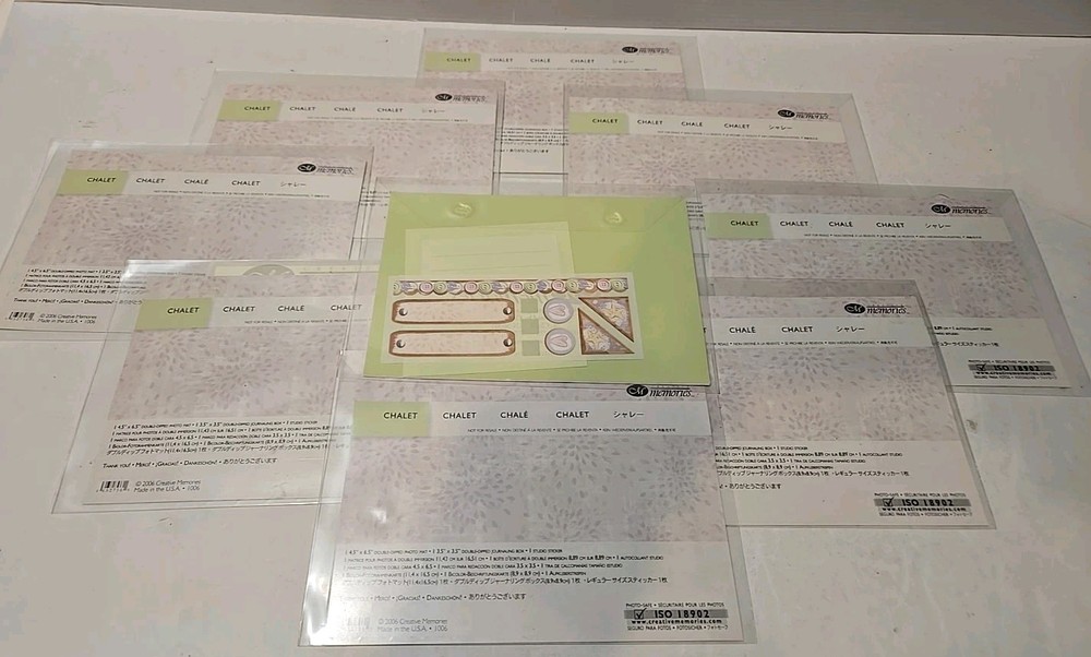 9 Creative Memories CHALET Double Dip Photo Mat Journaling Box Stickers LOT of 9