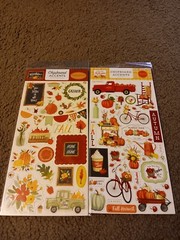 Crafts 13″ Chipboard Stickers Lot 7 Fall Theme Autumn Give Thanks Leaves Harvest