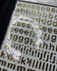 American Crafts Thickers Gold Foam Letter Stickers Scrapbook Lowercase A-Z & 0-9