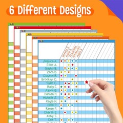 6 Pack 11×17 Inch Dry Erase Incentive Chart with 1056 Reward Stars Tracking