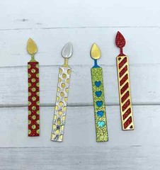 Die Cuts Layering Candles 18 Pieces *You Choose Color* Foil Mirror Glitter Speci