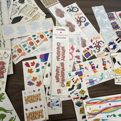 VINTAGE Stickers Mrs Grossman and other Foil Scrapbooking lot rub ons etc