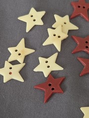 Vintage JHB International Primitive Star Buttons Americana Country Craft 15pc…