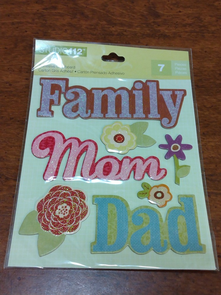 Studio 112 Chipboard FAMILY Stickers Scrapbooking Embellishment Card Making NIP