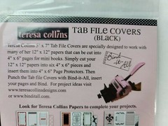 Teresa Collins Black Tab File Covers 5×7 Crafting Mini Books Heavy Chipboard 9Pc