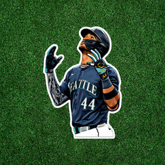 Illustrated realistic cartoon baseball Pack of 5 Glossy stickers