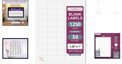 1250 White Rectangle Labels 1.5×1 inch for Laser Inkjet Printer Shipping Mail