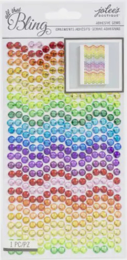 Rainbow Circle Bling Blue Green Red Orange Yellow Purple Jolee’s Sticker Sheet