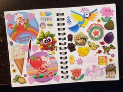 SMALL STICKERBOOK 1 HANDMADE STUCK STICKERS VINTAGE RETRO NEW