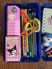 Blue Scholastic Book Fair Pencil Case Stickers Erasers 1990s 2000 W Book Fools