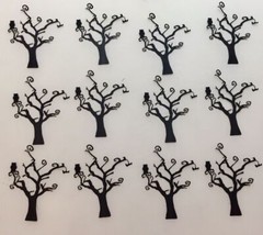 Halloween Die Cuts * Owl in Tree * Set of 12 * Black Cardstock * Spooky Tree