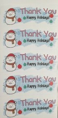 Custom Cute christmas theme Thank you stickers ( 1×2 5/8 «) 100 snowman labels