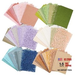 96 Sheets Textured Scrapbook Paper and Mesh Fabric Assorted Set – 6 ARTSMN008