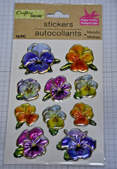 Crafter’s Square Floral Metallic Dimensional Stickers – Set of 4 – Beautiful