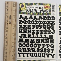 Provo Craft Alphabitties Scrapbook Stickers Scrapbook Black Lot of 4