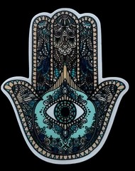 Fatima Hamsa Hand of Protection Vinyl Sticker 3+1/4 x 2+1/2-inch FREE SHIPPING