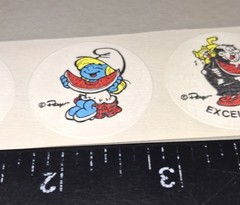 vintage Stickers,smurf Scratch N Sniff, WATERMELON strip Rare
