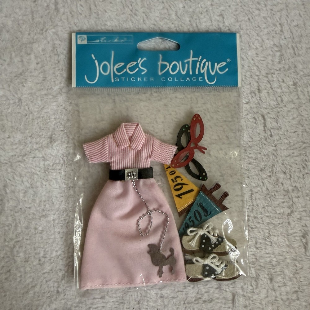Jolee’s Boutique Poodle Skirt 1950s Retro Dimensional Stickers EK Success SPJ-53