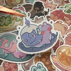 10 PIECES MYSTERY Sticker Lot Animal Snail Cartoon Colorful Food Dessert