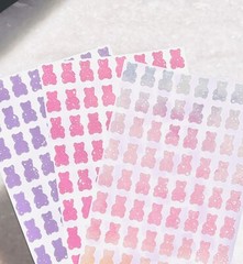 Glitter Gummy Bear Sticker Sheet! – Choose a Size & Color – Cute & Sparkly!
