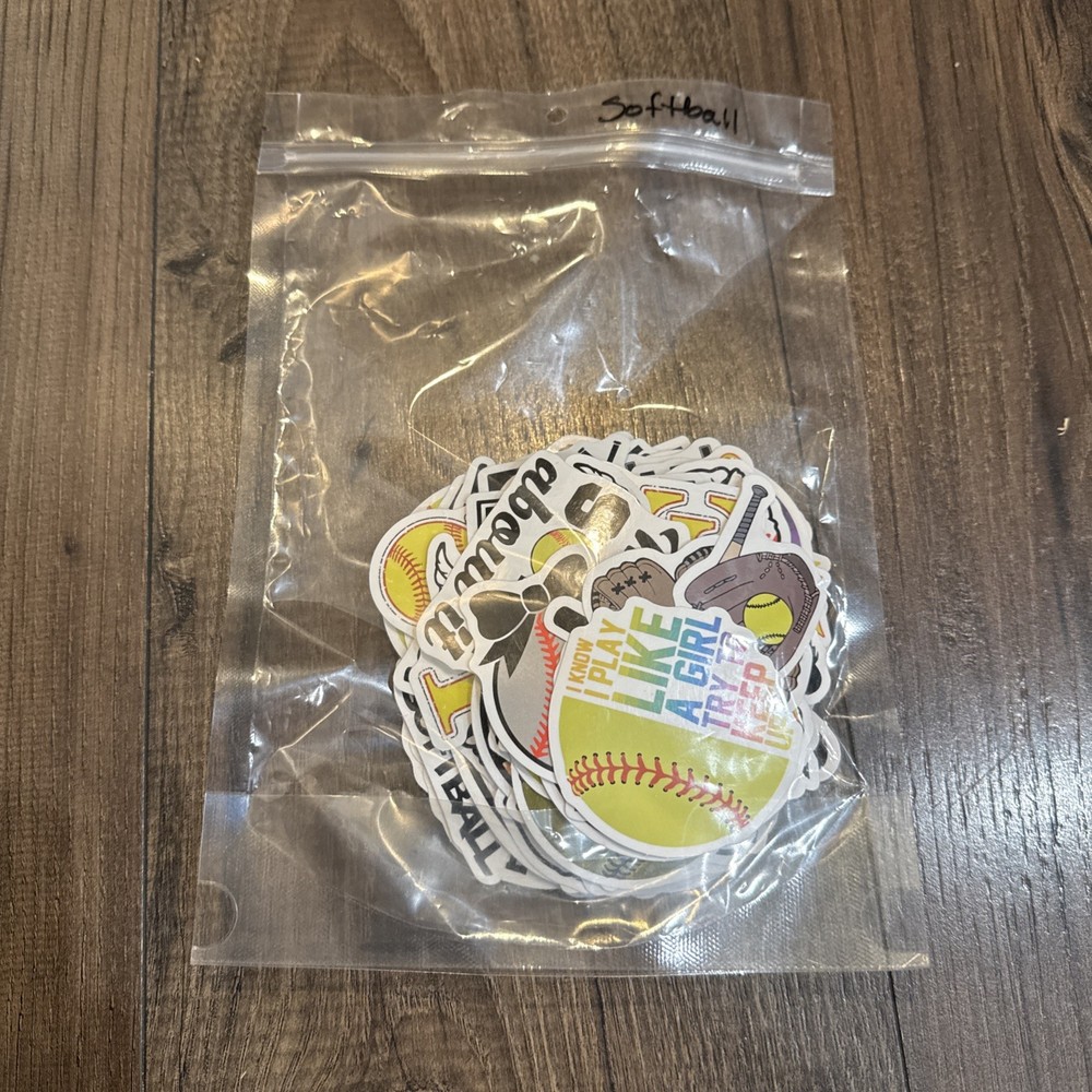 ASST SOFTBALL STICKERS GIRLS BIG LOT