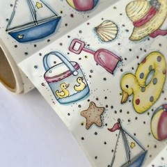 Vintage Sticker Sheet Frances Meyer PARTIAL ROLL 19 SHEETS Beach Bound 4.25×5