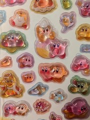 Set Of Two Brand New Kirby 3D Glass Bubble Sticker Sheets