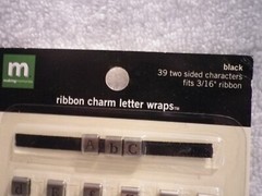 2004 Making Memories 3/16″ Ribbon Charm Letter wraps 39 letters Black #25780