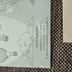Vintage Mrs. Grossman’s Hot Air Balloons Sticker Sheet Style + AGC Sheets Read