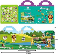 Reusable Sticker Book for Kids, Animal Stickers Educational Learning Toys Travel