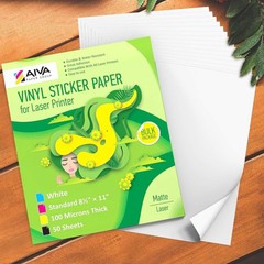 Laser Printer Vinyl Sticker Paper – 50 Waterproof Sheets