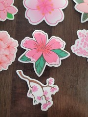 STICKERS x 10 Flowers Pink Cherry Blossom Orchid Tree Sticker CHE2