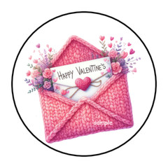 30 HAPPY VALENTINE’S STICKERS ENVELOPE SEALS LABELS 1.5″ ROUND FLORAL