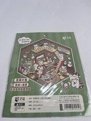 Kawaii DIY Mini Room Sticker Set Capybara Bunny Xmas Scene Cute Craft Lot of 4