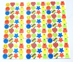 Vintage AMAV Smiley Face, Hearts, Stars, & Bears Sticker Sheets, Read Desc