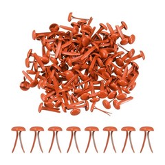 120Pcs Brads Paper Fasteners, 8×4.5 mm Metal Round Head Split Pins, Orange