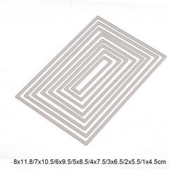 8 Pcs Stitched Rectangle Metal Die Cuts for Scrapbooking and Card Making
