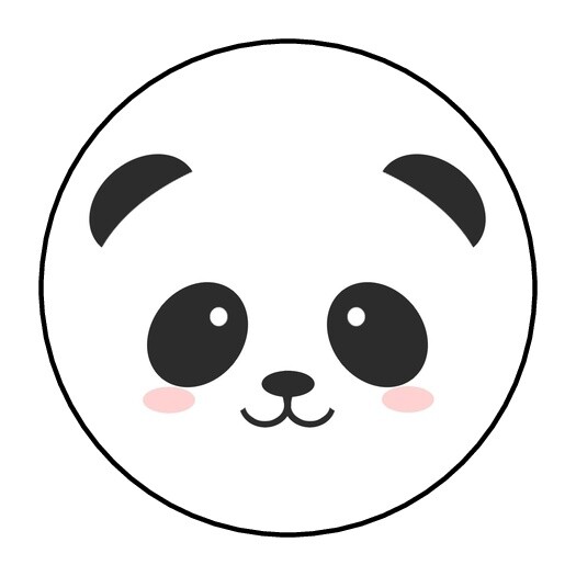 30 Cute Panda Face Envelope Seals Labels Stickers 1.5″ Round