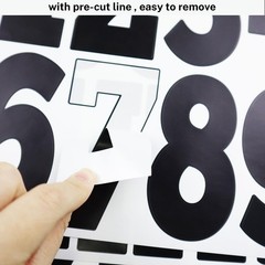 4 Inch Letter Number Stickers, Self Adhesive number Black