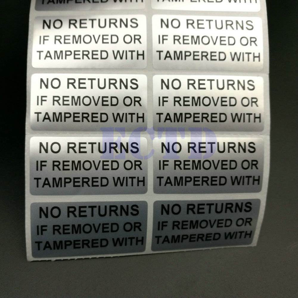 500pcs No Returns If Tampered or Removed Evident Warranty Stickers 4x 2cm