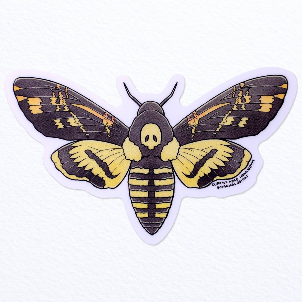 Death’s Head Hawkmoth Sticker – Waterproof Vinyl Moth Decal – Crafts & Decor