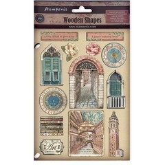 Stamperia Wooden Shapes A5 – Venice City of Art roses, KLSP185