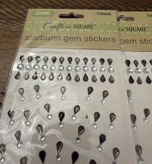 Lot of 5 Sheets Crafters Square JEWEL STARBURST GEM STICKERS 3.75″ X 10.25″
