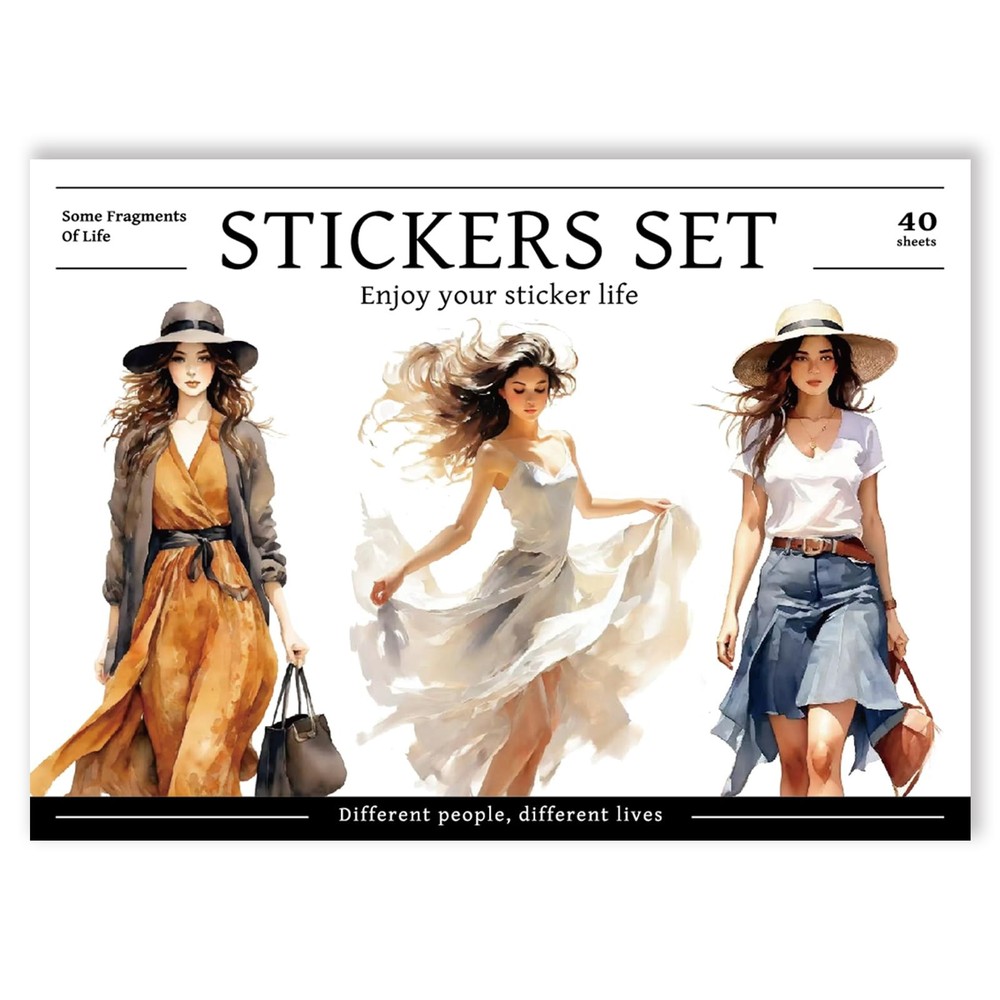 Bomichi People Sticker Book for aldult Girl, 40 Sheets