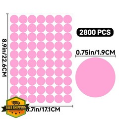 Alynta 2800PCS Pink Circle Dots Stickers
