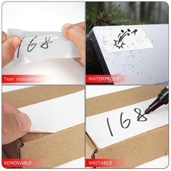White Rectangle Stickers 4 x 2 Inch Color Coding Labels Vinyl Roll Self-Adhes…