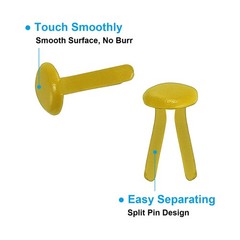 Brads for Paper Crafts, 150 Pcs Yellow Metal Round Paper Fasteners, 13 mm